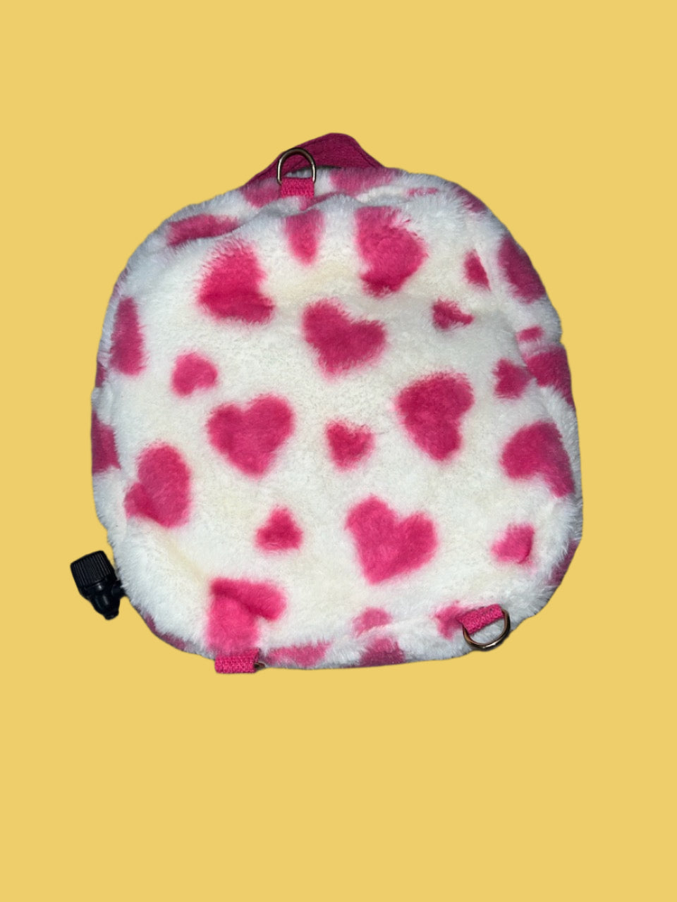 fuzzy heart white and pink wine cooler